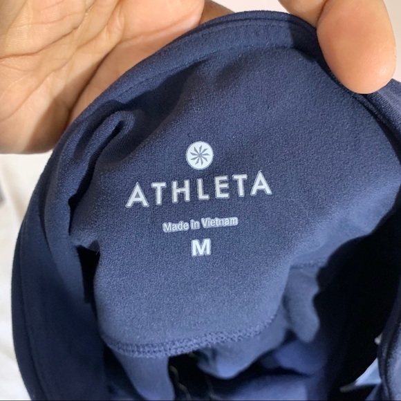 Athleta Navy Blue Mesh Shine Salutation Leggings - Picture 7 of 9
